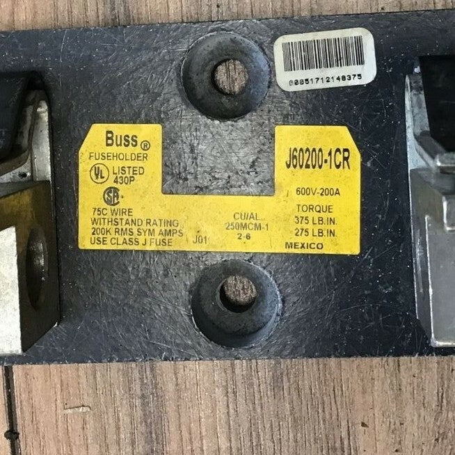 BUSS J60200-1CR FUSE HOLDER 600V-200A ***LOTOF3***