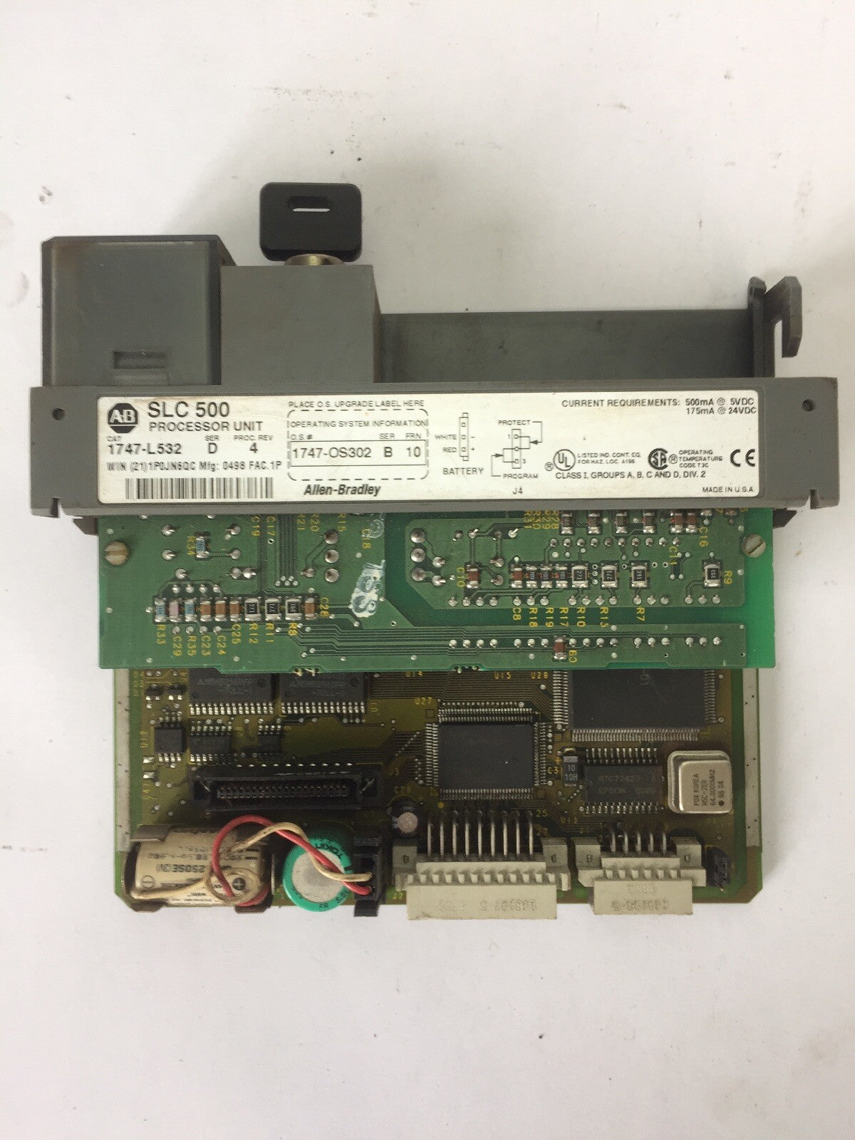 ALLEN BRADLEY 1747-L532 PROCESSOR UNIT 24VDC SER D PROC. REV 4