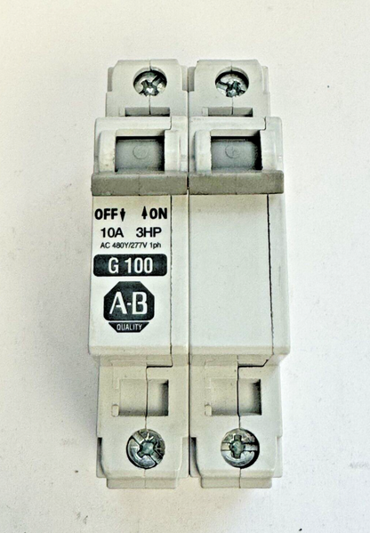 ALLEN-BRADLEY - 1492-CB2-G100 SER. C - MOTOR CONT. - 2P, 10 A, 277 V, 3 HP, 1 PH