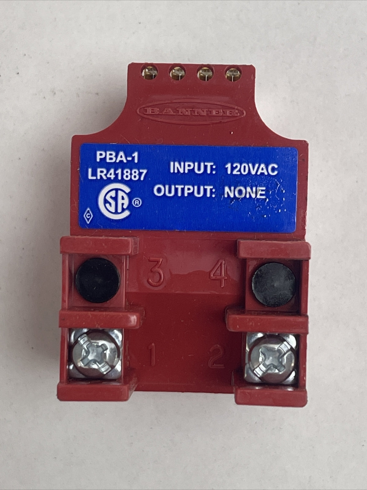 BANNER PBA-1 POWER BLOCK INPUT 120VAC OUTPUT NONE