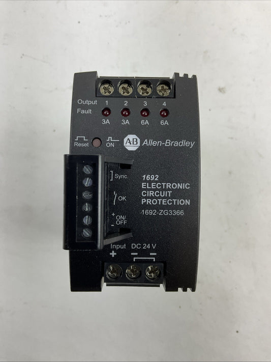 ALLEN BRADLEY 1692-ZG3366 SER A 24VDC 4-CHANNEL PROTECTION MODULE