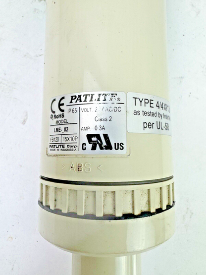 PATLITE - LME-_02 - FB120 15X10P - ALARM LIGHT TOWER & BARNUM- HHB-116695 - POST