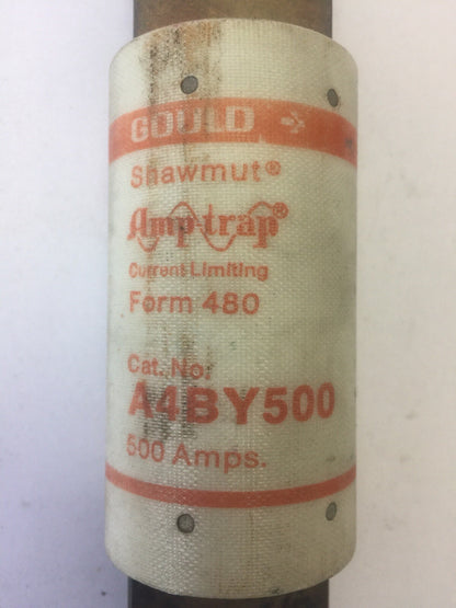 GOULD SHAWMUT A4BY500 AMP-TRAP CURRENT LIMITING FUSE 500AMPS 600VAC FORM 480