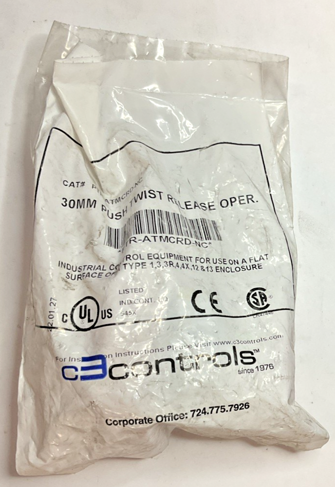 C3 CONTROLS PTR-ATMCRD-NC 30MM PUSH TWIST RELEASE OPERATOR
