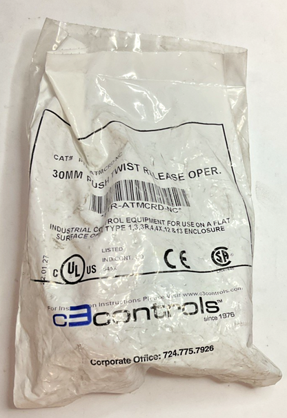 C3 CONTROLS PTR-ATMCRD-NC 30MM PUSH TWIST RELEASE OPERATOR