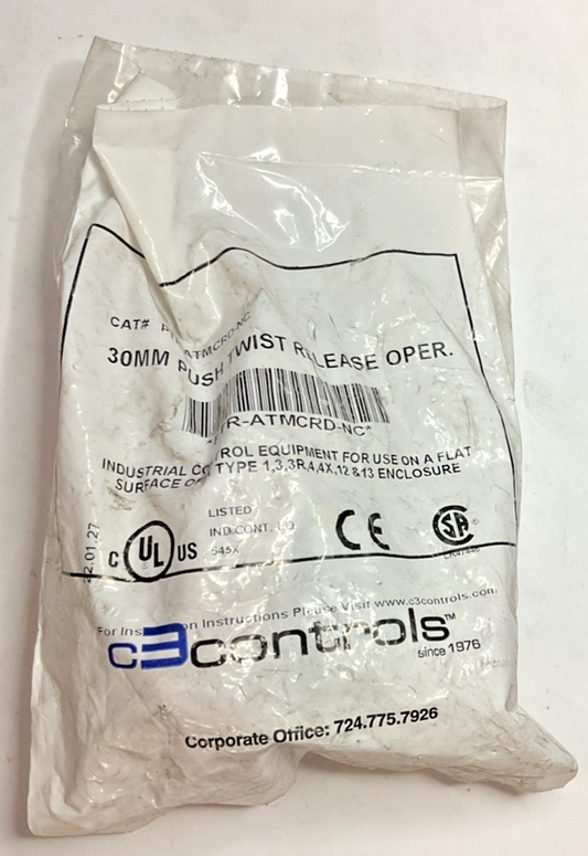 C3 CONTROLS PTR-ATMCRD-NC 30MM PUSH TWIST RELEASE OPERATOR