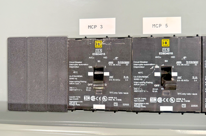 SQUARE D NF442L2C PANELBOARD E1 250A 600Y/347VAC W/ (9)EDB34015 15A CIR. BREAKER