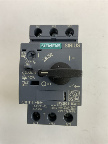 SIEMENS 3RV2021-1KA10 CIRCUIT BREAKER 9,0-12,5A