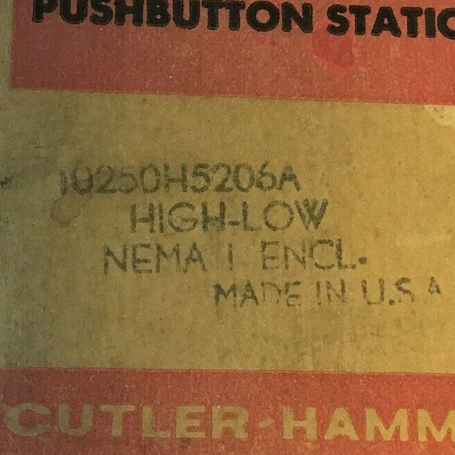 CUTLER HAMMER 10250H5206A STANDARD DUTY HIGH-LOW  PUSHBUTTON STATION