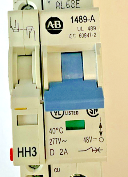 ALLEN BRADLEY 1489-A1D020 CIRCUIT BREAKER SER.A 10KA W/1489-AAHH3 ***LOTOF4***