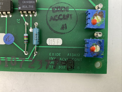 EXIDE A13A12 INV ACVI CONT CIRCUIT BOARD