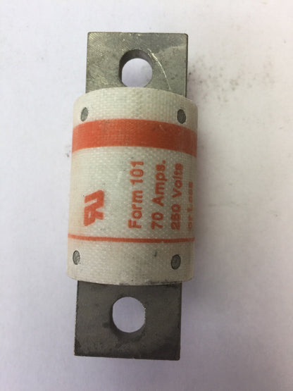 SHAWMUT AMPTRAP A25X70 FUSE 70 AMP 250VAC TYPE 4 FORM 101