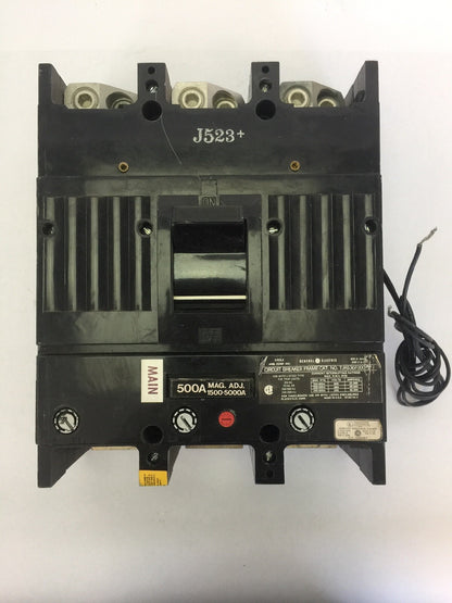 GE TJK636F000 MOD 5 CIRCUIT BREAKER 600VAC 600A 3 POLE 500A MAG ADJ 1500-5000A