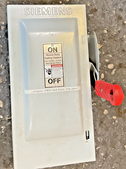 SIEMENS HF321N FUSIBLE SAFETY SWITCH 30A 240VAC 250VDC VBII
