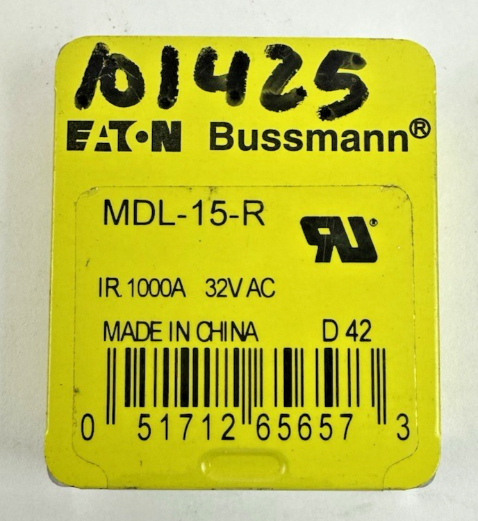 EATON BUSSMANN MDL-15-R GLASS TIME DELAY FUSE 15A 32V 5 PACK LOT OF 5