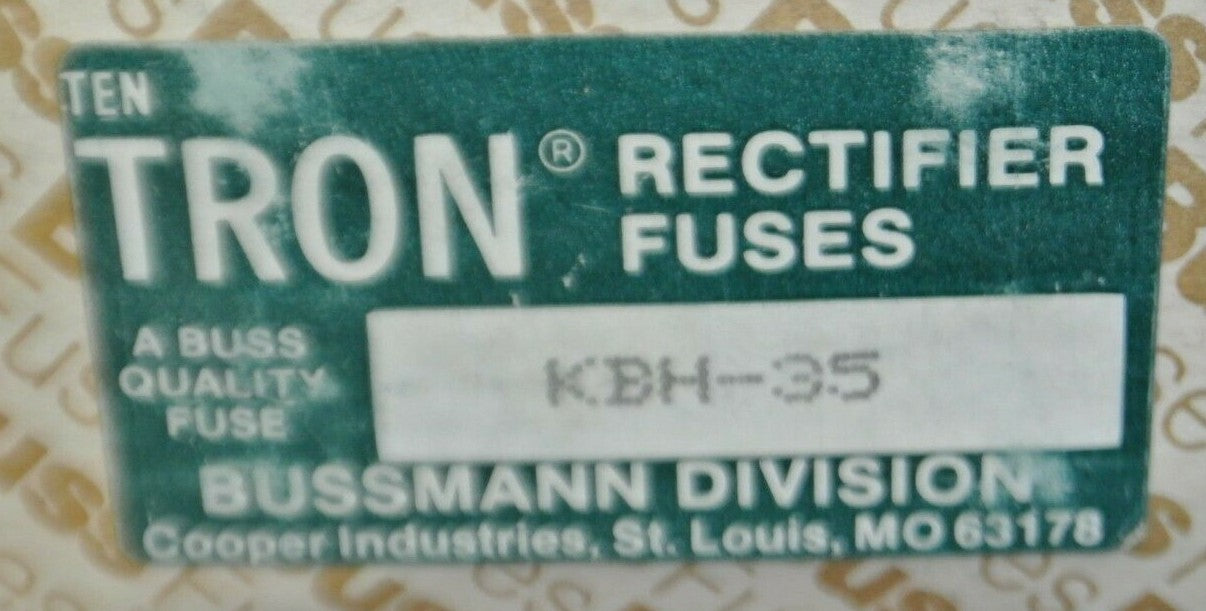 BOX of 10 / BUSSMANN / TRON KBH35 RECTIFIER FUSE / 500V / 35A / NEW SURPLUS