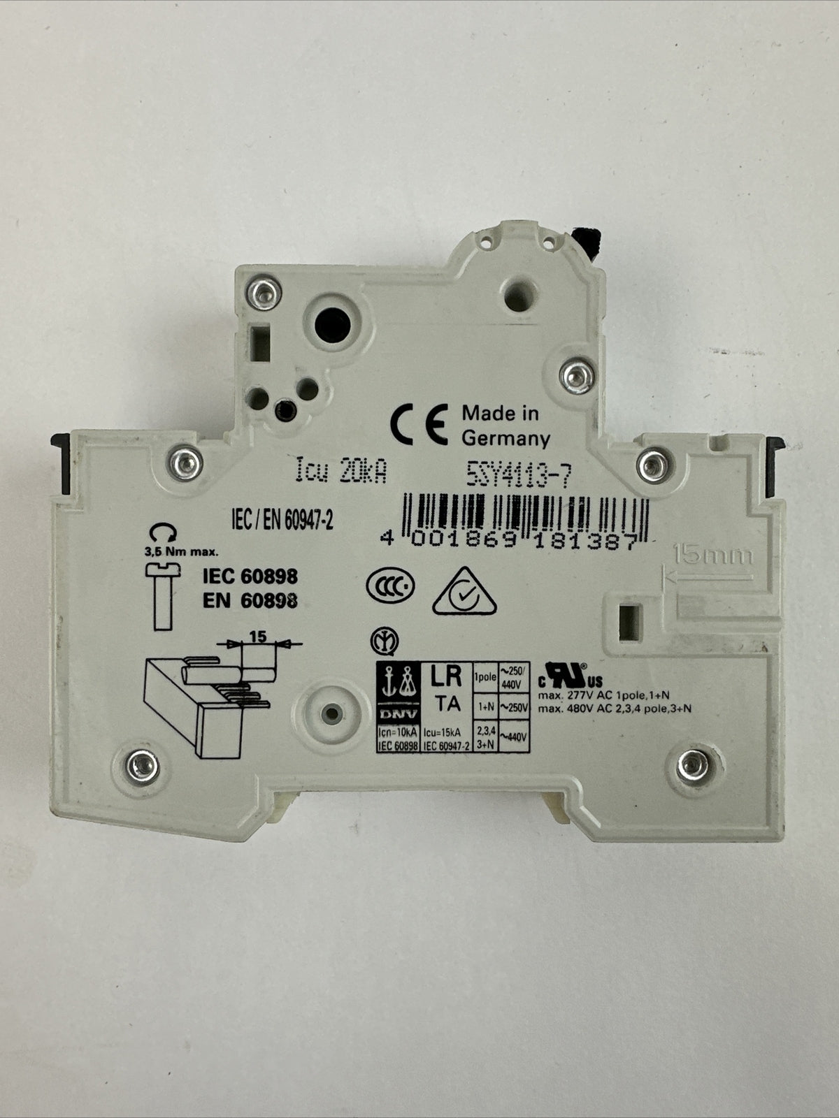 SIEMENS 5SY4113-7 CIRCUIT BREAKER 230/400VAC