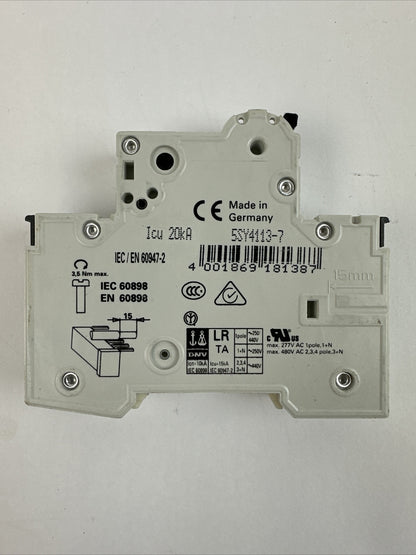 SIEMENS 5SY4113-7 CIRCUIT BREAKER 230/400VAC