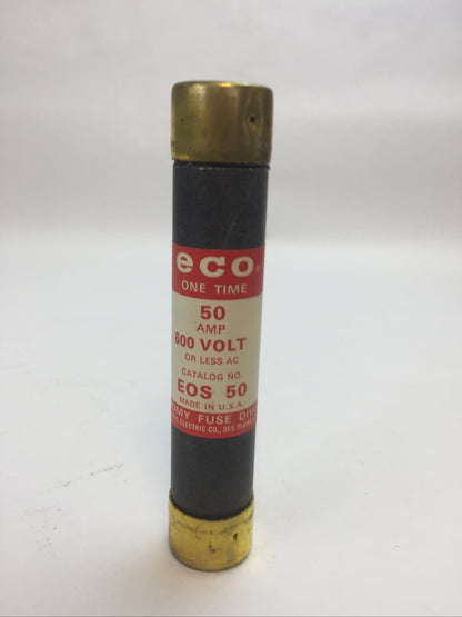 FEDERAL PACIFIC ELECTRIC ECONOMY EOS50 ECO ONE TIME FUSE 50AMP 600VAC(BOX OF 10)