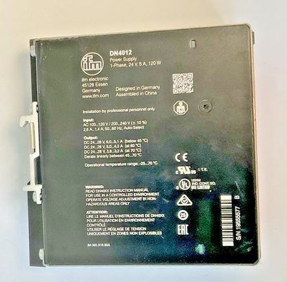 IFM DN4012 POWER SUPPLY 1PH 24V 5A 120W