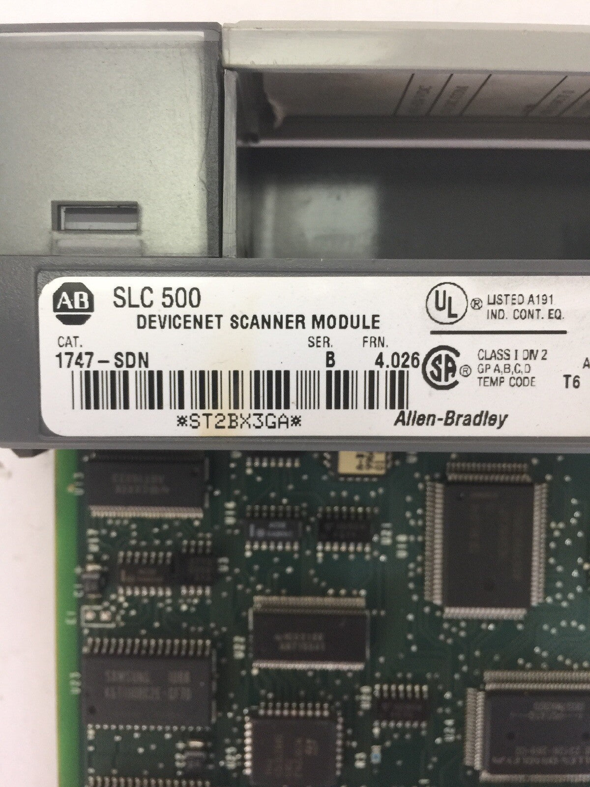 ALLEN BRADLEY 1747-SDN DEVICENET SCANNER MODULE  SER B FRN 4.026 SLC 500