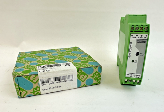 PHOENIX CONTACT MINI-PS-100-240AC/5DC/3 2938714 DIN RAIL POWER SUPPLY