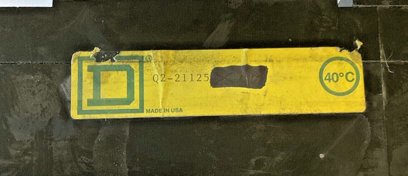 SQUARE D Q2-21125 CIRCUIT BREAKER 125A 120/240 2POLE TYPE Q2