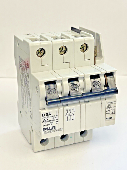 FUJI - CP6 3DU8 -8A MANUAL MOTOR CONTROLLER - 480/277 VAC & CP6 H1U AUX CONTACT