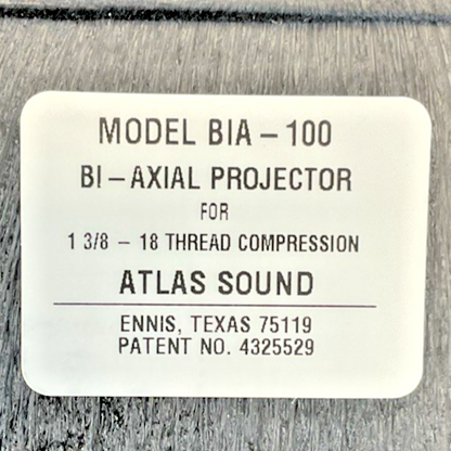 ATLAS BIA-100 AXIAL PROJECTOR HORN SPEAKER