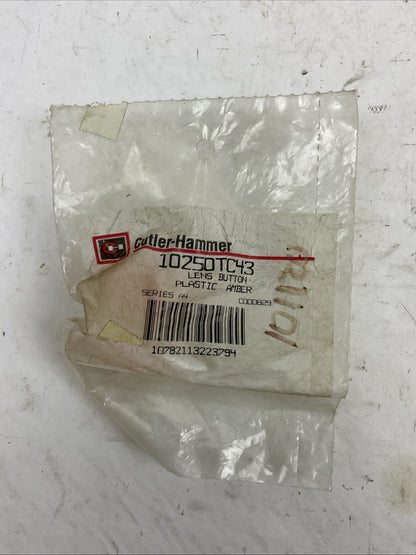 CUTLER HAMMER 10250TC43 AMBER LENS PLASTIC BUTTON (LOT OF 10)