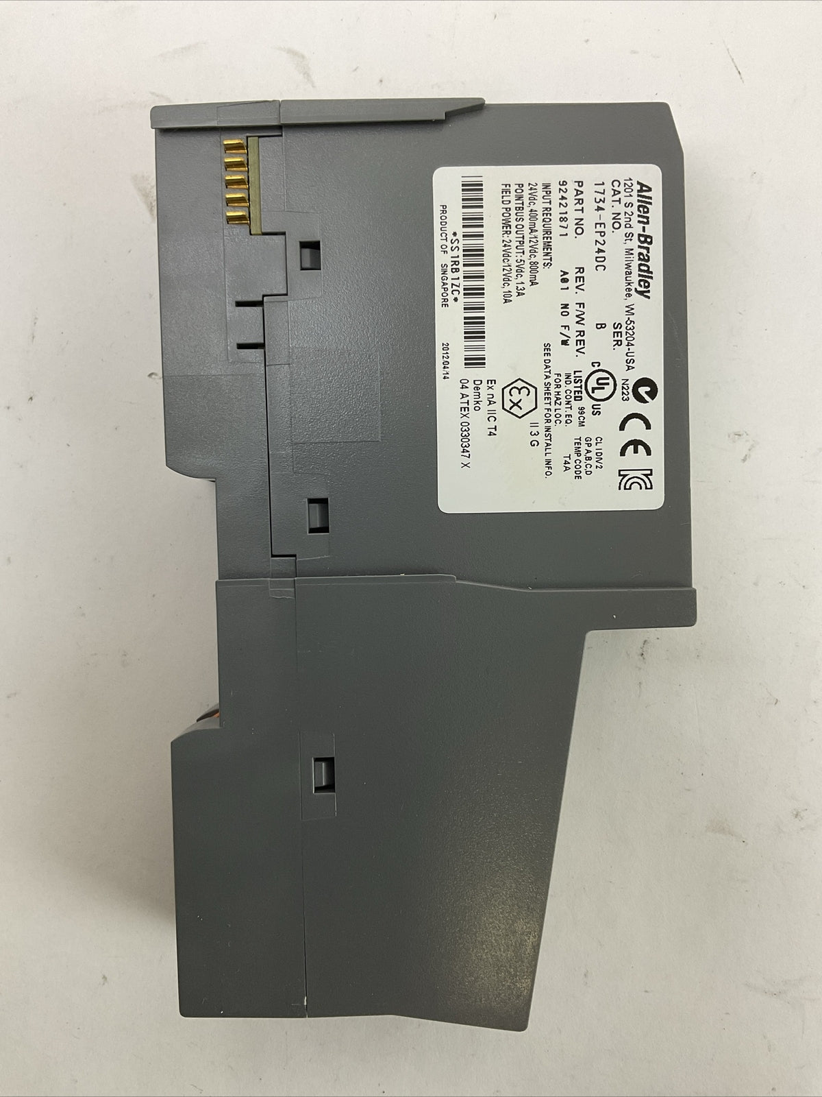 ALLEN BRADLEY 1734-EP24DC SER B REV A01 F/W REV NO F/W EXPANSION POWER 24VDC