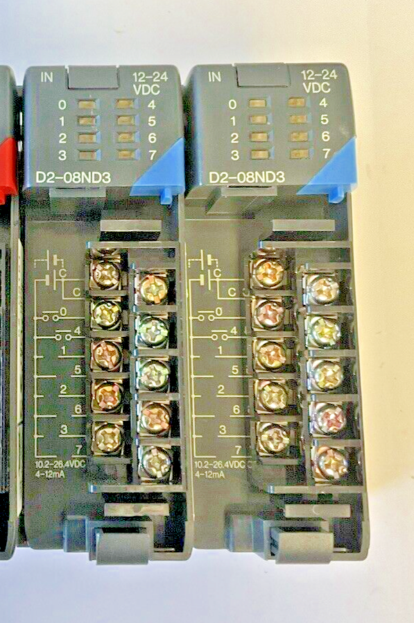 AUTOMATIONDIRECT D2-04B,DL230CPU,D2-08TDI,D2-08ND3(2) PLC RACK