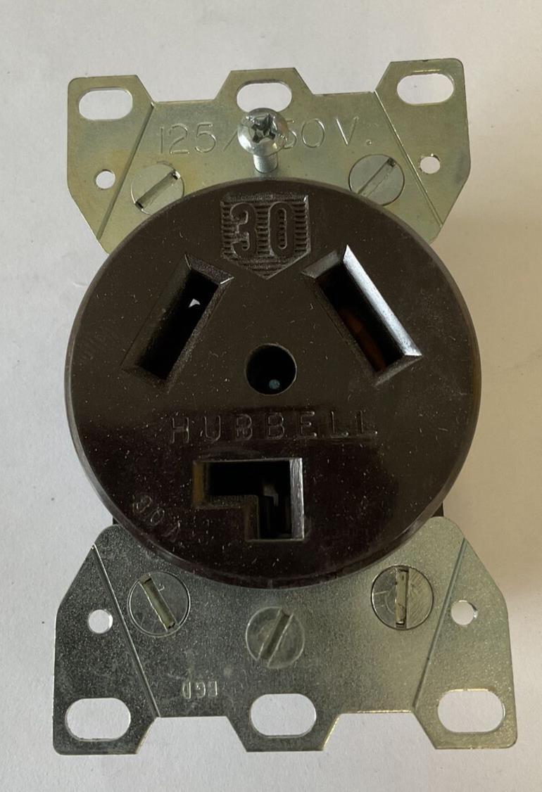 HUBBELL HBL9350 FLUSH MOUNT RECEPTACLE 3POLE 3WIRE 30A 125/250V