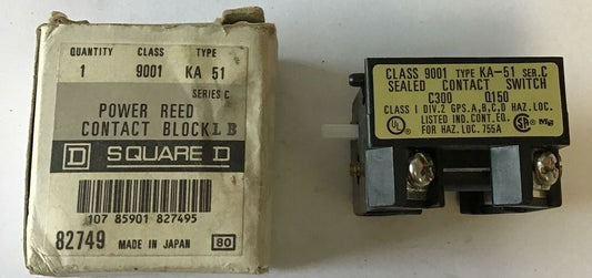 SQUARE D 9001 KA 51 POWER REED CONTACT BLOCK LB SER.C