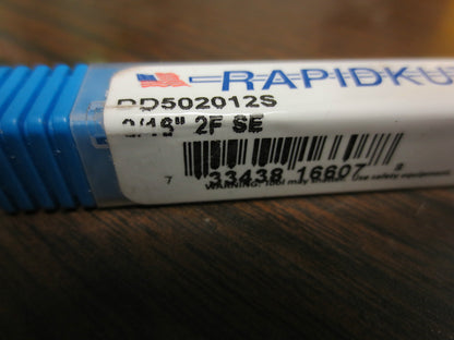 RAPIDKUT CUTTING TOOLS, LOT of 3 END MILLS 3/16" 4F SE, 1/8" 2F SE BE, 3/16" 2E.