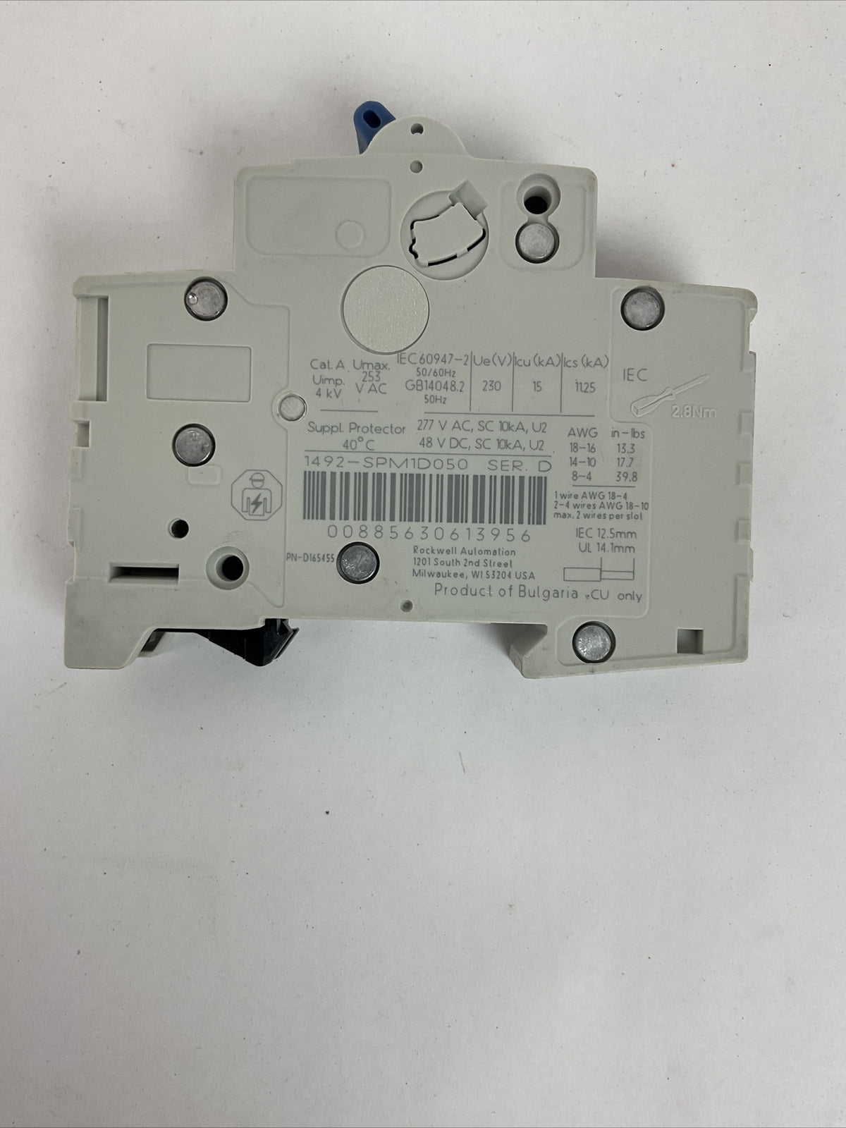ALLEN BRADLEY 1492-SPM1D050 PROTECTOR 277VAC 48VDC SER D