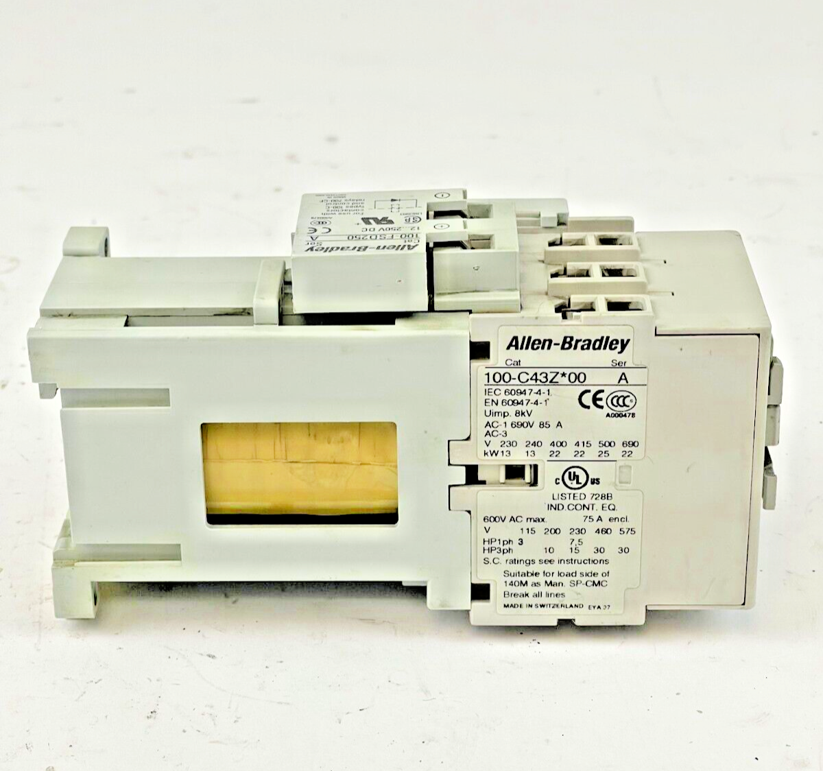 ALLEN BRADLEY - 100-C43Z*00 SER. A 25VDC COIL - 100-S SER. B - 100-FSD250 SER. A