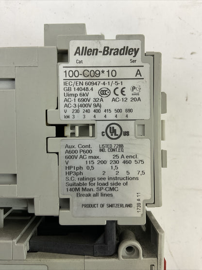 ALLEN BRADLEY STARTER (100-C09*10 SER A COIL 120V + 193-EECB SER C 1.0-5.0A)