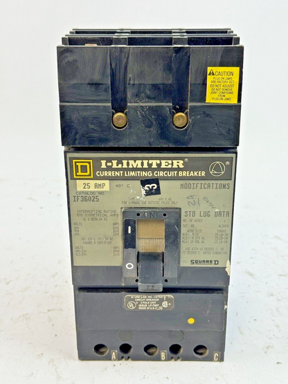 SQUARE D - IF36025 - I-LIMITER CIRCUIT BREAKER - 25 AMP, 3 POLE, 600 VAC