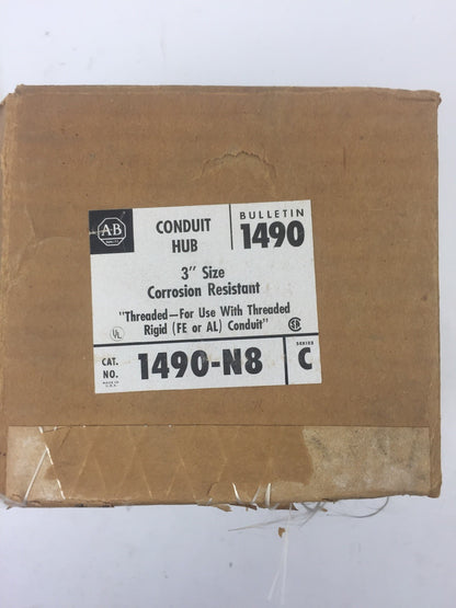 ALLEN BRADELY 1490-N8 CONDUIT HUB 3" SIZE CORROSION RESISTANT SERIES C