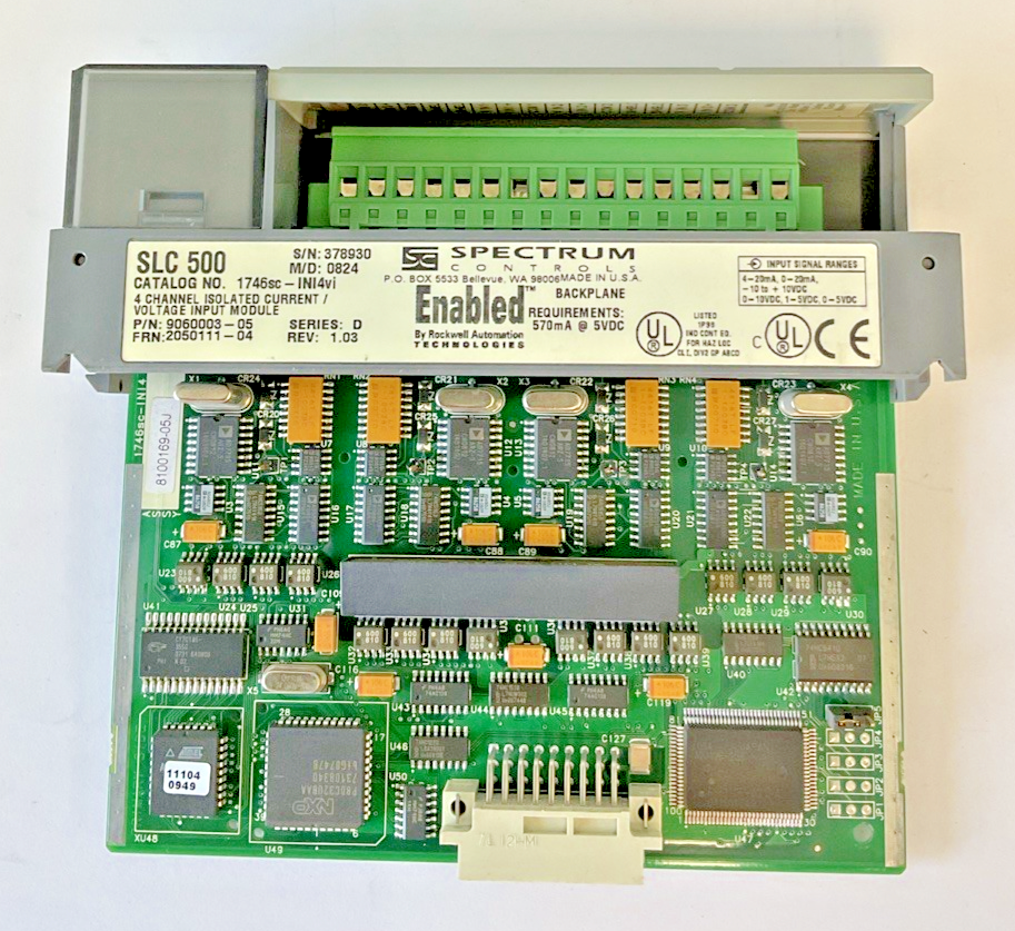SPECTRUM CONTROLS 1746SC-INI4VI 4 CHANNEL INPUT MODULE SER.D REV.1.03 SLC500