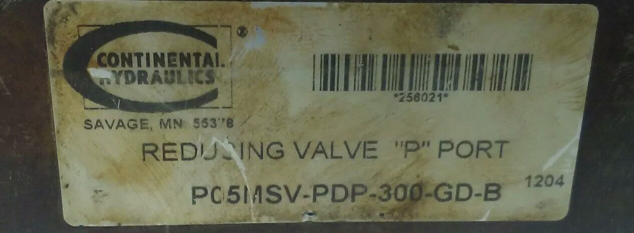 CONTINENTAL HYDRAULICS P05MSV-PDP-300-GD-B PRESSURE REDUCING VALVE, P05MSV-300