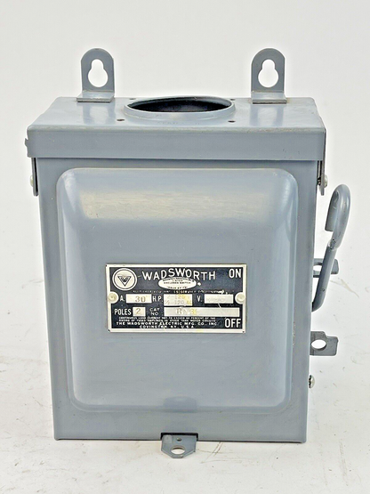 WADSWORTH ELECTRIC - RN30 - RAINPROOF ENCLOSED SWITCH - 2 POLE, 30A, 125 VAC, 3R