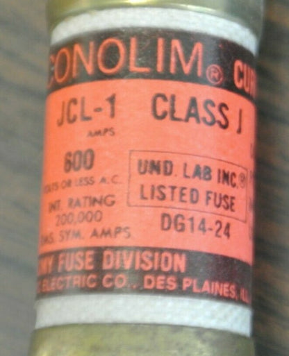 BOX of 10 / ECONOMY JCL1 CURRENT-LIMITING FUSE / 1A / 600V / NEW SURPLUS