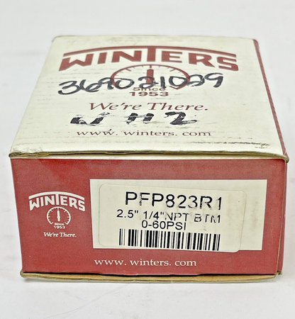 WINTERS - PFP823R1 - PRESSURE GAUGE - 2.5" DIAMETER, 1/4" NPT BTM, 0-60 PSI
