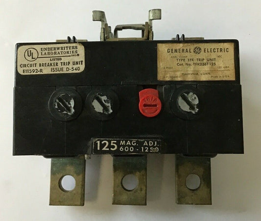 GE TFK236T125 125AMP TYPE TFK 3POLE TRIP UNIT