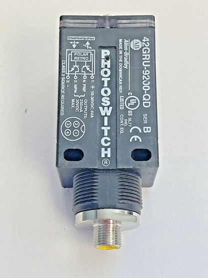 ALLEN BRADLEY - 42GRU-9200 SER. B - PHOTOSWITCH -**MISSING MOUNTING RINGS