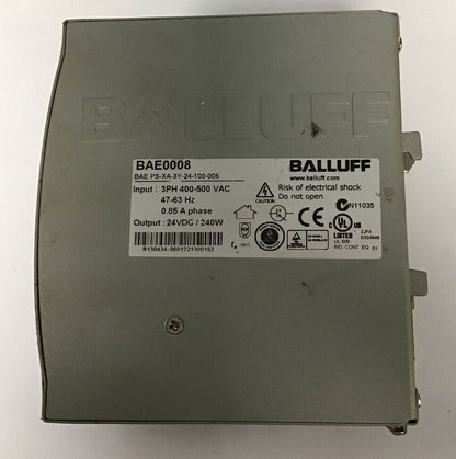 BALLUFF BAE0008 BAE PS-XA-3Y-24-100-006 POWER SUPPLY 3PH 400-500VAC 47-63HZ