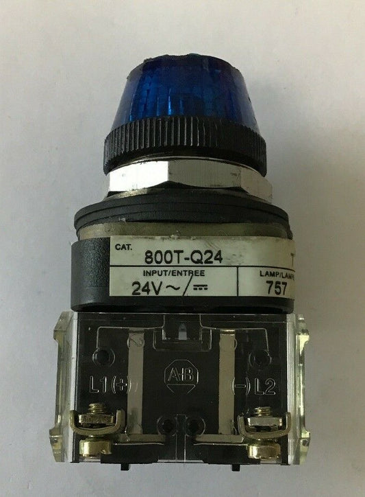 ALLEN BRADLEY 800T-Q24 BLUE LENS 30MM PILOT LIGHT 24VAC/DC SERIES T