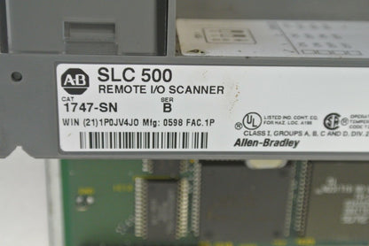 ALLEN-BRADLEY 1747-SN REMOTE I/O SCANNER MODULE - Ser. B - HOST FRN: 1.0b